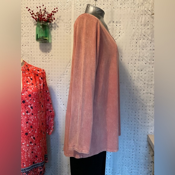 Lu La Roe Lynnae Woman’s 3XL Tunic Top NWT Cotton Peachy Stonewashed Color - Picture 3 of 8